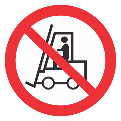 Напольный знак FP07 Запрещается движение средств напольного транспорта
