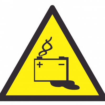 Предупреждающий знак W20 Осторожно.Аккумуляторные батареи